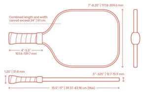 Pickleball paddle surface area and sweet spot reference
