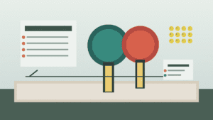 Private-label pickleball paddle sourcing desk with sample paddles, compliance checklist, and manufacturing materials